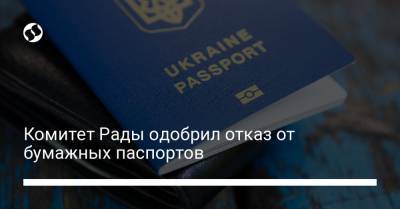 Максим Соколюк - Комитет Рады одобрил отказ от бумажных паспортов - liga.net