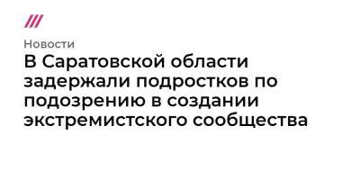 В Саратовской области задержали подростков по подозрению в создании экстремистского сообщества - tvrain.ru - Саратовская обл.