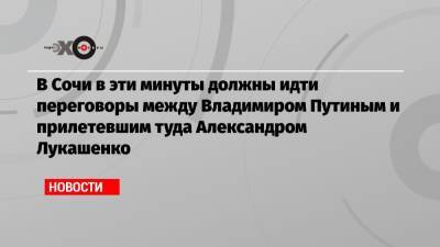 Владимир Путин - Александр Лукашенко - Роман Головченко - В Сочи в эти минуты должны идти переговоры между Владимиром Путиным и прилетевшим туда Александром Лукашенко - echo.msk.ru - Сочи