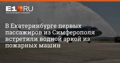 Артем Устюжанин - В Екатеринбурге первых пассажиров из Симферополя встретили водной аркой из пожарных машин - e1.ru - Крым - Сочи - Екатеринбург - Симферополь