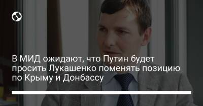 Владимир Путин - Александр Лукашенко - Евгений Енин - В МИД ожидают, что Путин будет просить Лукашенко поменять позицию по Крыму и Донбассу - liga.net - Крым - Сочи - Минск