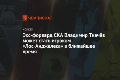 Владимир Ткачев - Экс-форвард СКА Владимир Ткачёв может стать игроком «Лос-Анджелеса» в ближайшее время - championat.com - Лос-Анджелес
