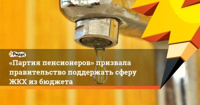 «Партия пенсионеров» призвала правительство поддержать сферу ЖКХ из бюджета - ridus.ru