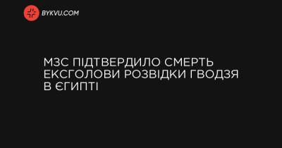 МЗС підтвердило смерть ексголови розвідки Гводзя в Єгипті - bykvu.com - Україна