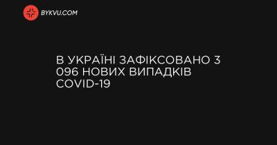 В Україні зафіксовано 3 096 нових випадків COVID-19 - bykvu.com - місто Київ - місто Севастополь