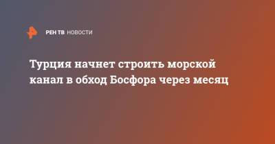 Реджеп Тайип Эрдоган - Реджеп Эрдоган - Турция начнет строить морской канал в обход Босфора через месяц - ren.tv - Турция - Стамбул