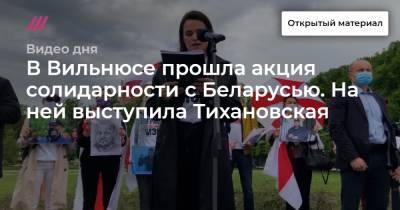 В Вильнюсе прошла акция солидарности с Беларусью. На ней выступила Тихановская - tvrain.ru - Вильнюс
