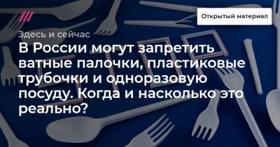 В России могут запретить ватные палочки, пластиковые трубочки и одноразовую посуду. Когда и насколько это реально? - tvrain.ru - Москва