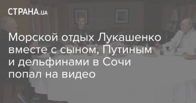 Владимир Путин - Александр Лукашенко - Николай Лукашенко - Морской отдых Лукашенко вместе с сыном, Путиным и дельфинами в Сочи попал на видео - strana.ua - Сочи