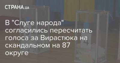 Василий Вирастюк - В "Слуге народа" согласились пересчитать голоса за Вирастюка на скандальном на 87 округе - strana.ua