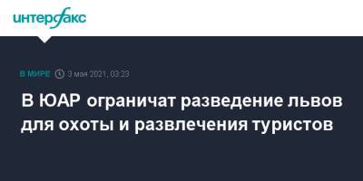 В ЮАР ограничат разведение львов для охоты и развлечения туристов - interfax.ru - Москва - Юар