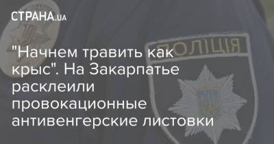 "Начнем травить как крыс". На Закарпатье расклеили провокационные антивенгерские листовки - strana.ua - Закарпатская обл.