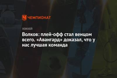 Алексей Волков - Лев Лукин - Волков: плей-офф стал венцом всего. «Авангард» доказал, что у нас лучшая команда - championat.com