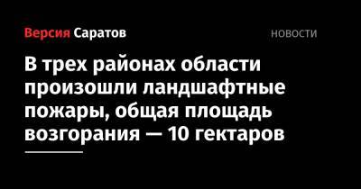 Роман Бусаргин - В трех районах области произошли ландшафтные пожары, общая площадь возгорания — 10 гектаров - nversia.ru - Саратовская обл.