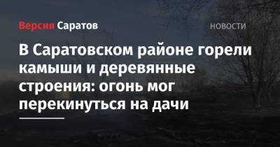 В Саратовском районе горели камыши и деревянные строения: огонь мог перекинуться на дачи - nversia.ru