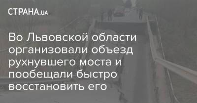 Во Львовской области организовали объезд рухнувшего моста и пообещали быстро восстановить его - strana.ua - Львовская обл.