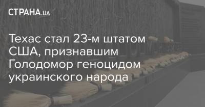 Иосиф Сталин - Техас стал 23-м штатом США, признавшим Голодомор геноцидом украинского народа - strana.ua - США - Украина - Техас