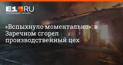 «Вспыхнуло моментально»: в Заречном сгорел производственный цех - e1.ru - Екатеринбург