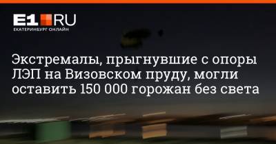 Юлия Федотова - Экстремалы, прыгнувшие с опоры ЛЭП на Визовском пруду, могли оставить 150 000 горожан без света - e1.ru - Екатеринбург