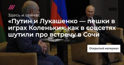 «Путин и Лукашенко — пешки в играх Коленьки»: как в соцсетях шутили про встречу в Сочи - tvrain.ru - Сочи - Царьград