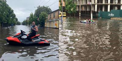 Ливень в Житомире 30.05.2021 - горожане плавают по улицам на надувном матрасе и водном мотоцикле, фото и видео - ТЕЛЕГРАФ - telegraf.com.ua - Турция - Кривой Рог - Одесса - Житомир