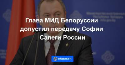 София Сапеги - Глава МИД Белоруссии допустил передачу Софии Сапеги России - news.mail.ru
