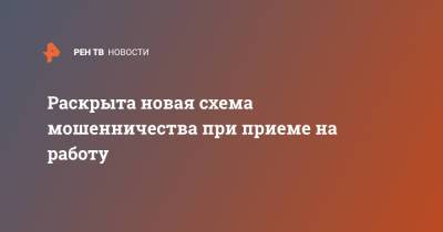 Раскрыта новая схема мошенничества при приеме на работу - ren.tv
