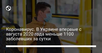 Коронавирус. В Украине впервые с августа 2020 года меньше 1100 заболевших за сутки - liga.net - Киев - Винницкая обл.