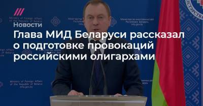 Александра Лукашенко - Глава МИД Беларуси рассказал о подготовке провокаций российскими олигархами - tvrain.ru