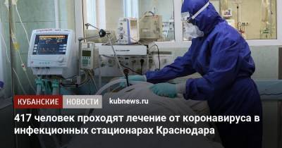 417 человек проходят лечение от коронавируса в инфекционных стационарах Краснодара - kubnews.ru - Краснодарский край - Краснодар
