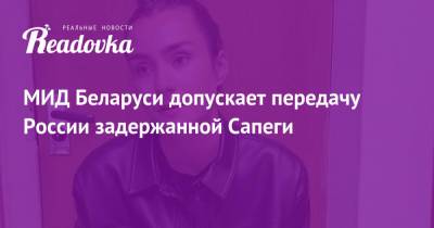 Владимир Макей - София Сапеги - МИД Беларуси допускает передачу России задержанной Сапеги - readovka.news - Россия - Минск