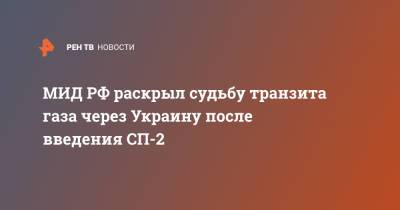 Дмитрий Биричевский - МИД РФ раскрыл судьбу транзита газа через Украину после введения СП-2 - ren.tv - Россия - Украина