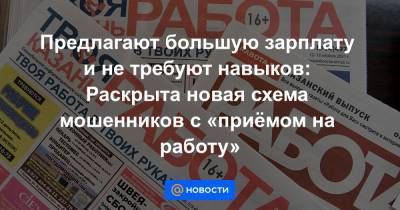 Предлагают большую зарплату и не требуют навыков: Раскрыта новая схема мошенников с «приёмом на работу» - news.mail.ru