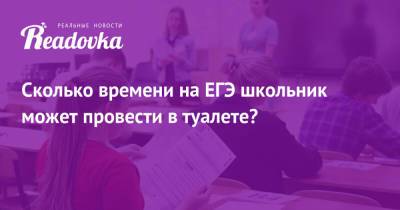 Сколько времени на ЕГЭ школьник может провести в туалете? - readovka.ru