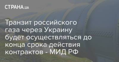 Дмитрий Биричевский - Транзит российского газа через Украину будет осуществляться до конца срока действия контрактов - МИД РФ - strana.ua - Москва