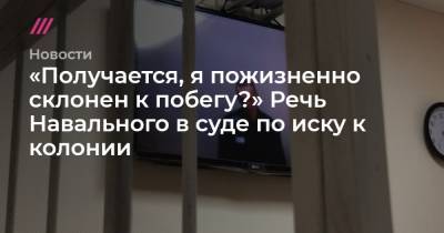 Василий Полонский - «Получается, я пожизненно склонен к побегу?» Речь Навального в суде по иску к колонии - tvrain.ru