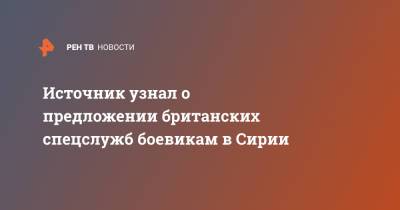 Источник узнал о предложении британских спецслужб боевикам в Сирии - ren.tv - Сирия - Англия - Великобритания