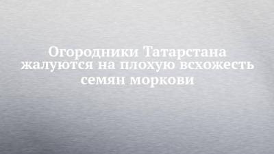 Огородники Татарстана жалуются на плохую всхожесть семян моркови - chelny-izvest.ru - респ. Татарстан