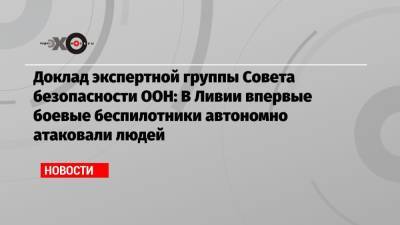 Совета Безопасности - Доклад экспертной группы Совета безопасности ООН: В Ливии впервые боевые беспилотники автономно атаковали людей - echo.msk.ru - Турция - Ливия