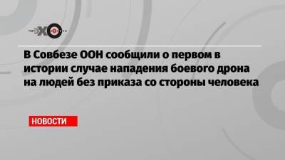В Совбезе ООН сообщили о первом в истории случае нападения боевого дрона на людей без приказа со стороны человека - echo.msk.ru - Ливия