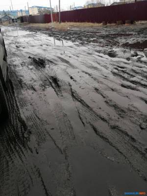 В Поронайске улица Луговая снова превратилась в болото - sakhalin.info - Поронайск