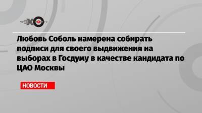 Любовь Соболь - Любовь Соболь намерена собирать подписи для своего выдвижения на выборах в Госдуму в качестве кандидата по ЦАО Москвы - echo.msk.ru - Москва