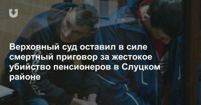 Верховный суд оставил в силе смертный приговор за жестокое убийство пенсионеров в Слуцком районе - news.tut.by - Минская обл. - Слуцк - район Слуцкий