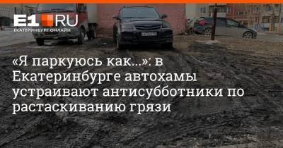 «Я паркуюсь как...»: в Екатеринбурге автохамы устраивают антисубботники по растаскиванию грязи - e1.ru - Екатеринбург