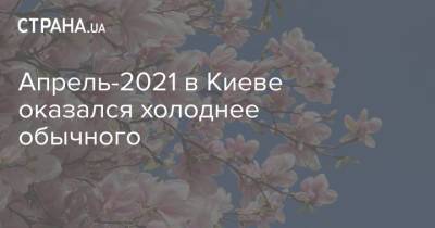 Борис Срезневский - Апрель-2021 в Киеве оказался холоднее обычного - strana.ua - Киев