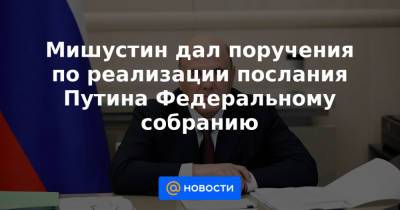 Михаил Мишустин - Мишустин дал поручения по реализации послания Путина Федеральному собранию - news.mail.ru