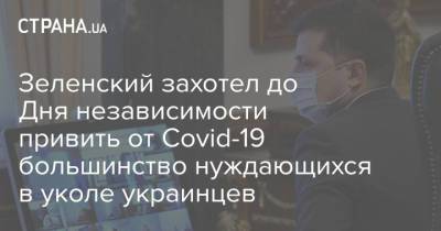 Владимир Зеленский - Денис Шмыгаль - Зеленский захотел до Дня независимости привить от Covid-19 большинство нуждающихся в уколе украинцев - strana.ua