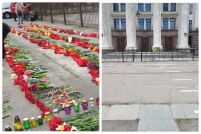 Цветы не долго лежали: как выглядит Куликово поле возле Дома профсоюзов 5 мая, кадры - odessa.politeka.net - Одесса