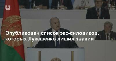 Александр Лукашенко - Опубликован список экс-силовиков, которых Лукашенко лишил званий - news.tut.by