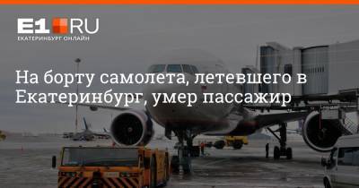 Артем Устюжанин - На борту самолета, летевшего в Екатеринбург, умер пассажир - e1.ru - Москва - Екатеринбург - Пермь